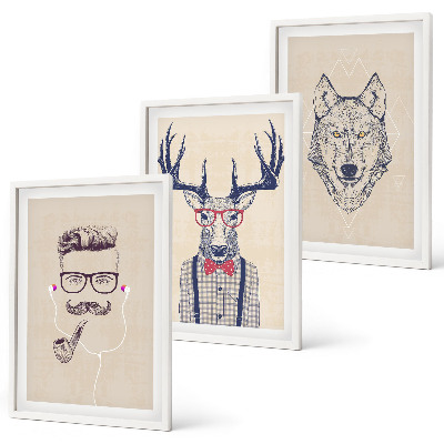 Set tablouri decorative Portrete elegante de animale