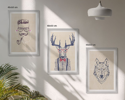 Set tablouri decorative Portrete elegante de animale