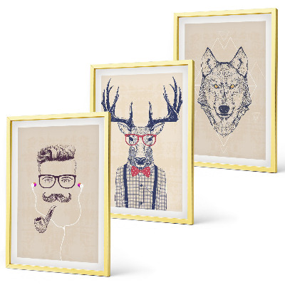 Set tablouri decorative Portrete elegante de animale