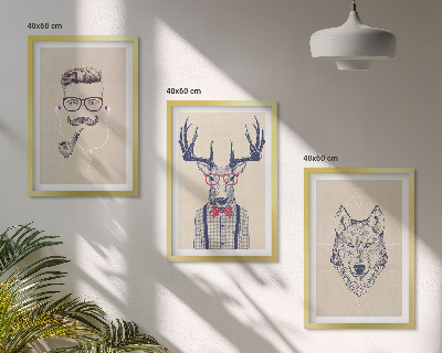Set tablouri decorative Portrete elegante de animale