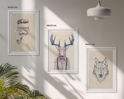 Set tablouri decorative Portrete elegante de animale