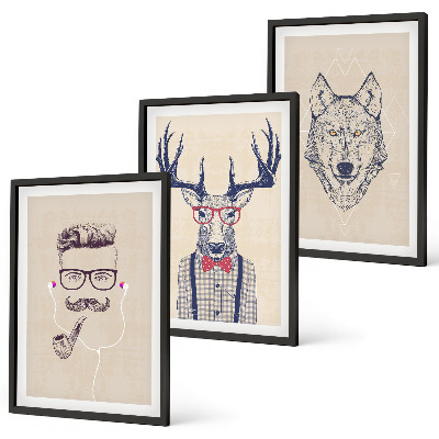 Set tablouri decorative Portrete elegante de animale