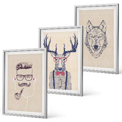 Set tablouri decorative Portrete elegante de animale
