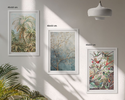 Set tablouri decorative Plante tropicale păsări natură
