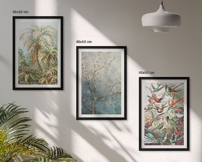 Set tablouri decorative Plante tropicale păsări natură