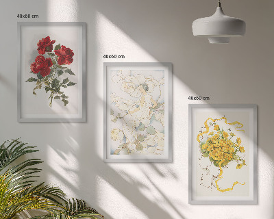 Set tablouri decorative Trandafiri roșii albe