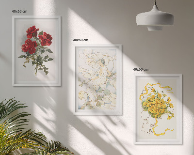 Set tablouri decorative Trandafiri roșii albe