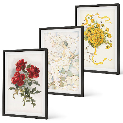 Set tablouri decorative Trandafiri roșii albe