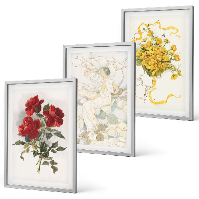 Set tablouri decorative Trandafiri roșii albe