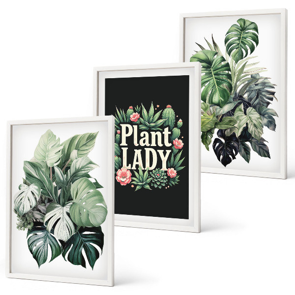 Set tablouri pentru dormitor Plante tropicale Plant Lady