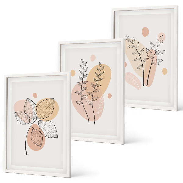 Set tablouri pentru dormitor Desene pastelate cu plante
