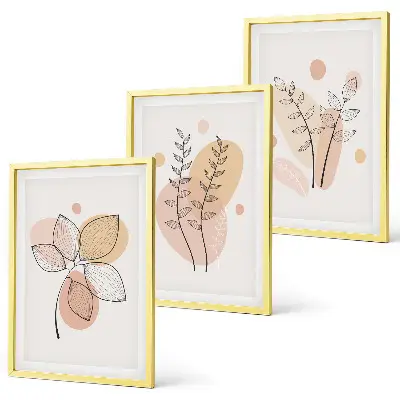 Set de tablouri pentru dormitor cu desene pastelate cu plante