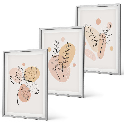 Set tablouri pentru dormitor Desene pastelate cu plante