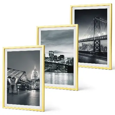 Set de tablouri decorative cu poduri și arhitectură urbană în nuanțe de gri