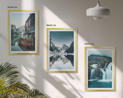 Set tablouri decorative Peisaje montane cascadă lac