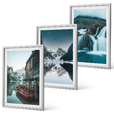 Set tablouri decorative Peisaje montane cascadă lac