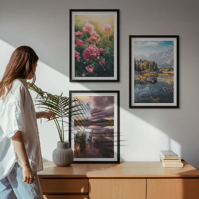 Set tablouri pentru dormitor Flori grădină munți apă