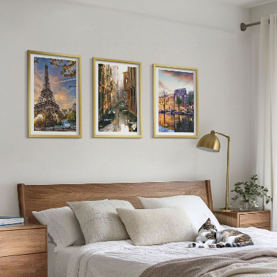 Set tablouri decorative Turnul Eiffel Veneția Amsterdam canale