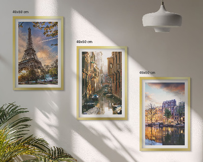 Set tablouri decorative Turnul Eiffel Veneția Amsterdam canale