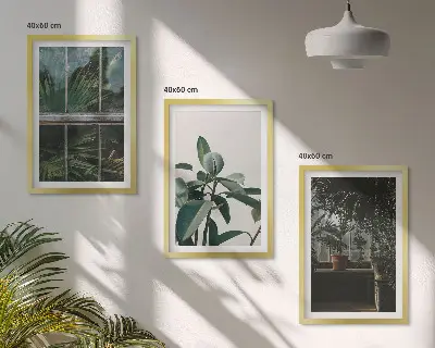 Set tablouri pentru dormitor cu model de frunze verzi pe fereastră