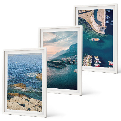 Set tablouri decorative Vederi la mare, stânci, porturi