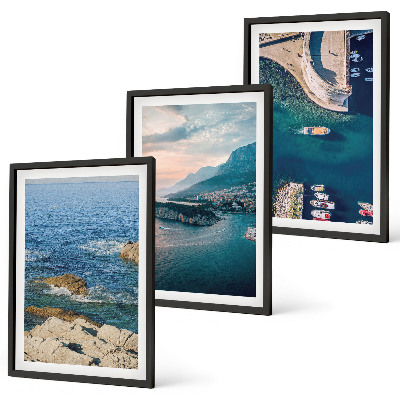 Set tablouri decorative Vederi la mare, stânci, porturi