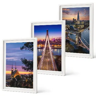 Set de tablouri pentru dormitor cu vederi ale podurilor și apusuri de soare