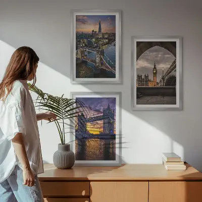 Set tablouri decorative cu poduri și turnuri cu ceas