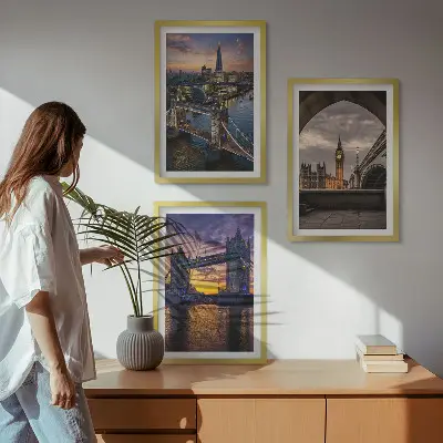 Set tablouri decorative cu poduri și turnuri cu ceas