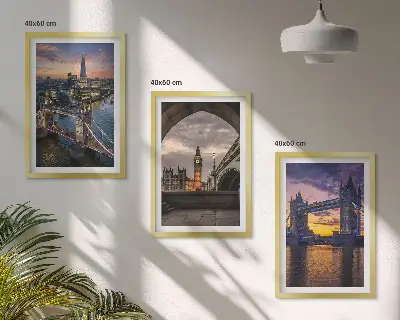 Set tablouri decorative cu poduri și turnuri cu ceas