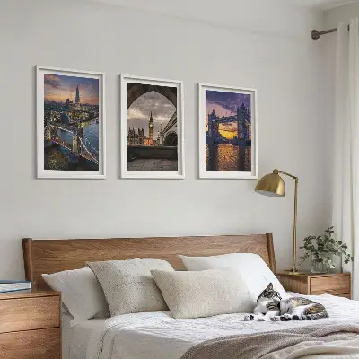 Set tablouri decorative cu poduri și turnuri cu ceas