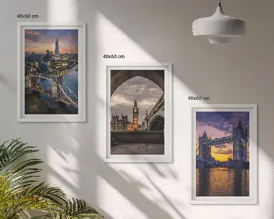 Set tablouri decorative cu poduri și turnuri cu ceas