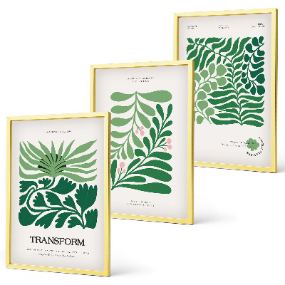 Set tablouri pentru dormitor Forme de plante cu frunze verzi