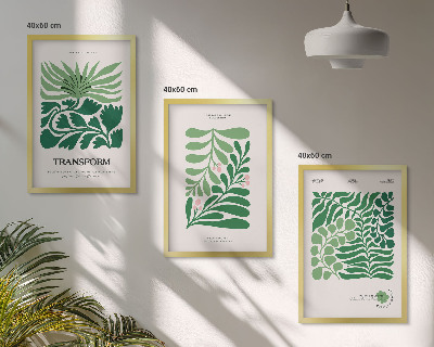 Set tablouri pentru dormitor Forme de plante cu frunze verzi