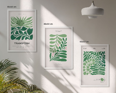 Set tablouri pentru dormitor Forme de plante cu frunze verzi