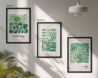 Set tablouri pentru dormitor Forme de plante cu frunze verzi