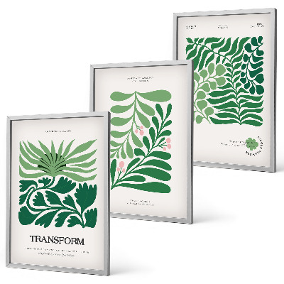 Set tablouri pentru dormitor Forme de plante cu frunze verzi