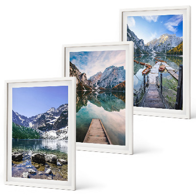 Set tablouri pentru dormitor Munți, lacuri, diguri de lemn
