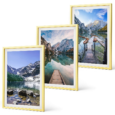 Set tablouri pentru dormitor Munți, lacuri, diguri de lemn