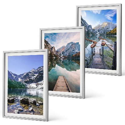Set tablouri pentru dormitor Munți, lacuri, diguri de lemn