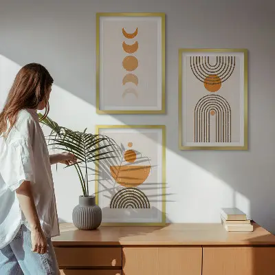 Set de tablouri decorative cu design minimalist în stil boho