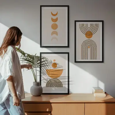 Set de tablouri decorative cu design minimalist în stil boho