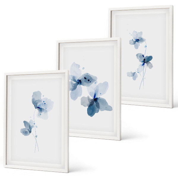 Set tablouri decorative Flori albastre