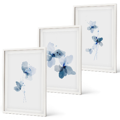 Set tablouri decorative Flori albastre