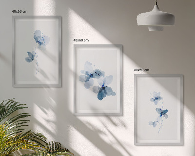 Set tablouri decorative Flori albastre