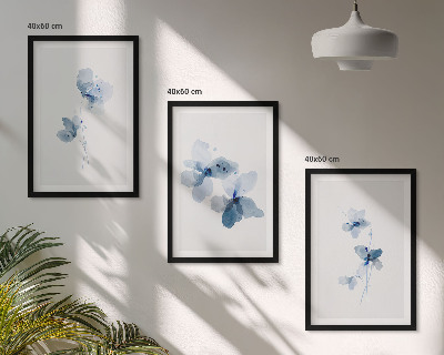 Set tablouri decorative Flori albastre