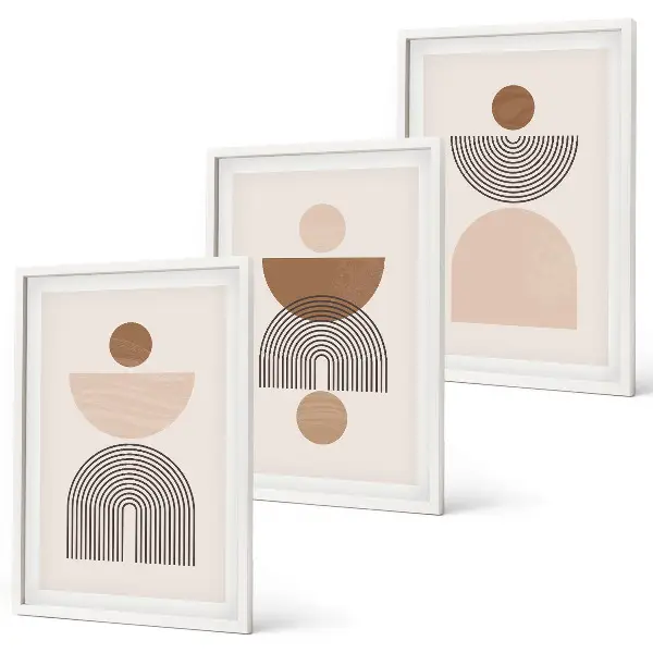 Set de tablouri pentru dormitor cu forme abstracte maro