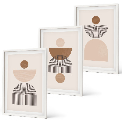 Set tablouri pentru dormitor Forme abstracte maro
