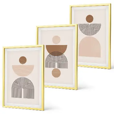 Set de tablouri pentru dormitor cu forme abstracte maro