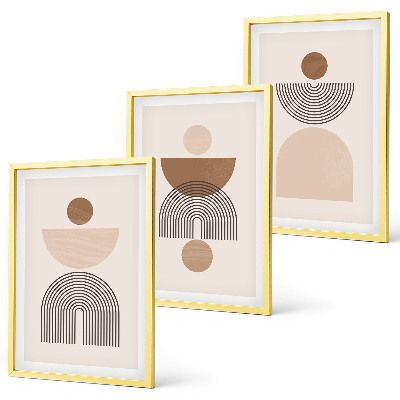 Set tablouri pentru dormitor Forme abstracte maro